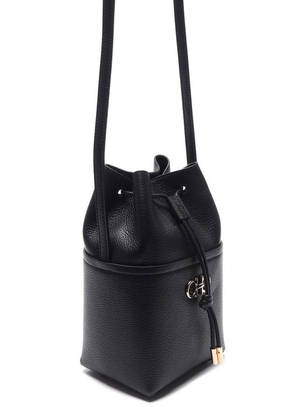 Gancini Mini Bucket Bag Black - SALVATORE FERRAGAMO - BALAAN 4