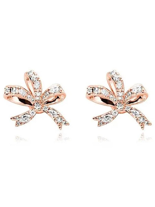 Hyperbola Volta Bow Stud Earrings Rose Gold - SWAROVSKI - BALAAN 2