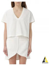 Embroidered Logo V-neck Short Sleeve T-shirt White - COURREGES - BALAAN 2