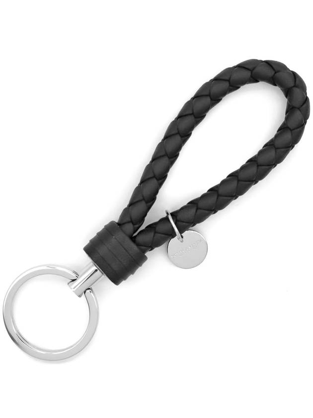 Intrecciato Leather Key Holder Black - BOTTEGA VENETA - BALAAN 2