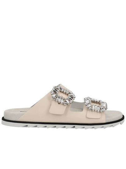 Silver Buckle Slippers Beige - ROGER VIVIER - BALAAN 2