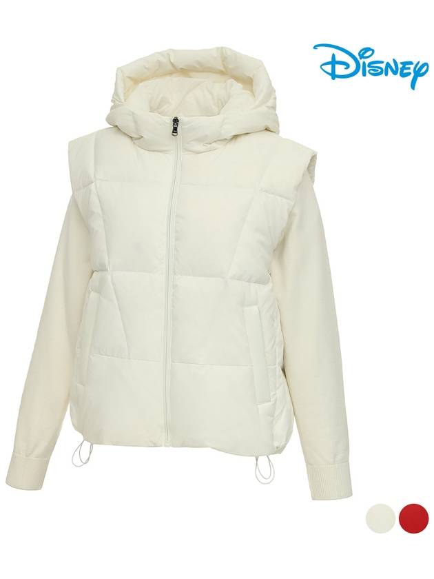 Women s goose down vest fit sleeve knit hood windbreaker padded jumper DN4LJB034 - DISNEY GOLF - BALAAN 2