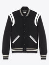 24FW Women s Bicolor Teddy Wool Bomber Jacket 376283Y180W 1900 - SAINT LAURENT - BALAAN 3