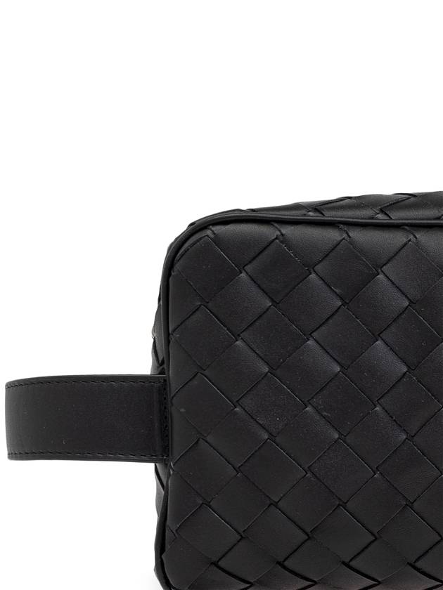 Bottega Veneta Toiletry Bag Intrecciato, Men's, Black - BOTTEGA VENETA - BALAAN 5