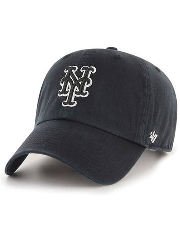 MLB hat ball cap NY big logo New York Mets baseball premium line black - 47BRAND - BALAAN 1