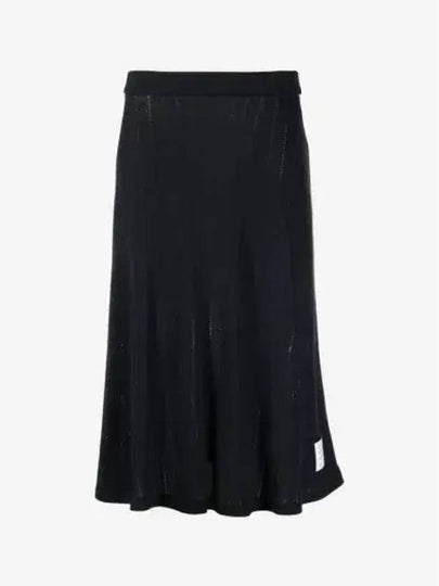 Pointelle Rip Below The Knee A-Line Skirt Navy - THOM BROWNE - BALAAN 2