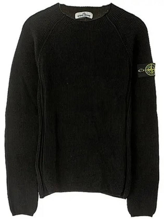 Wappen Patch Round Neck Knit Top Black - STONE ISLAND - BALAAN 2