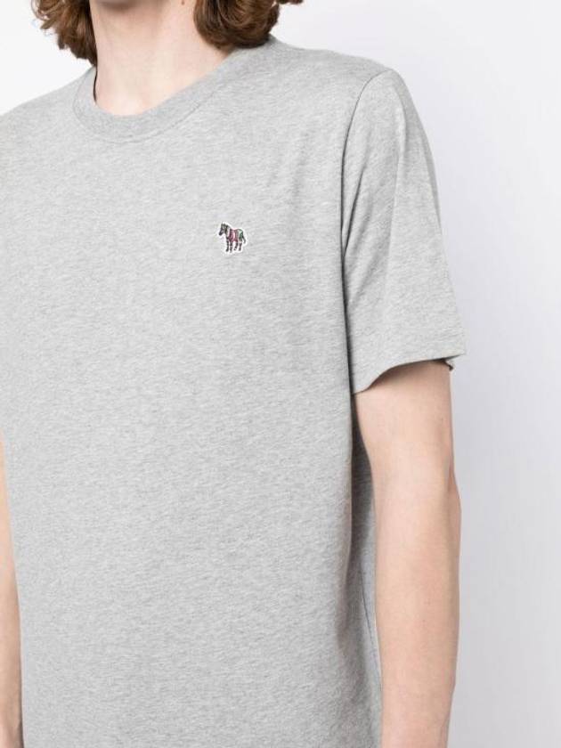 Zebra Logo Crew Neck Cotton Short Sleeve T-Shirt Grey - PAUL SMITH - BALAAN 6