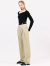 Crossed Tuck Straight Pants Light Khaki - JUN BY JUN K - BALAAN 4