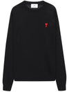 Heart Logo Patch Knit Top Black - AMI - BALAAN 2