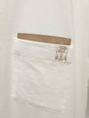 White Pocket Leather Round Short Sleeve Tee XS - BRUNELLO CUCINELLI - BALAAN 4