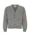 Milano Stitch Sprite Armband Cotton V-neck Cardigan Light Grey - THOM BROWNE - BALAAN 2