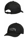 VLTN Logo Base Ball Cap Black - VALENTINO - BALAAN 6