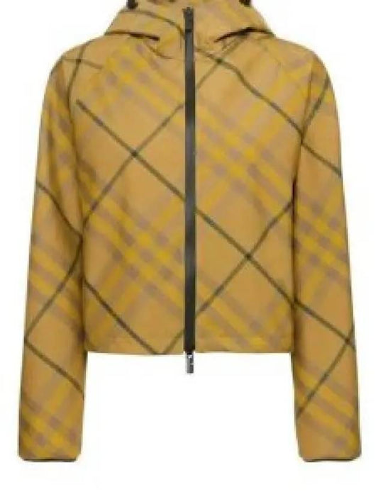 Check Pattern Zip-Up Hoodie Green - BURBERRY - BALAAN 2