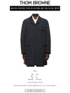 Men's Center Back Three Stripes Chesterfield Padded Single Coat Navy - THOM BROWNE - BALAAN 3