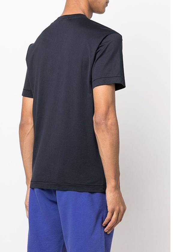 Logo Patch Short Sleeve T-Shirt Navy - STONE ISLAND - BALAAN 10