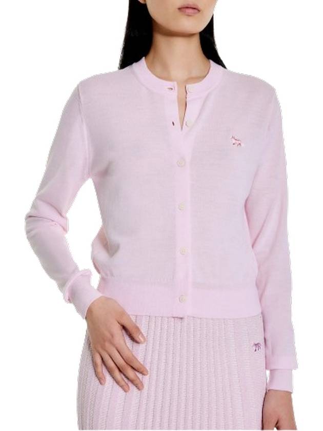 Baby Fox Patch Regular Cardigan Pale Pink - MAISON KITSUNE - BALAAN 4