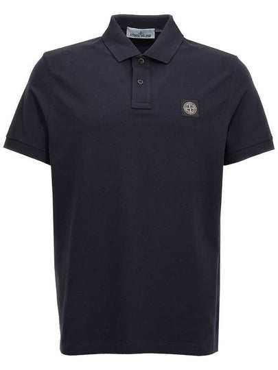 Logo Patch Polo Shirt Navy - STONE ISLAND - BALAAN 2