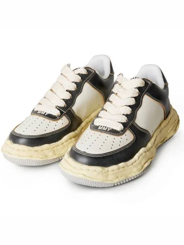 Wayne OG Sole VC Leather Low Top Sneakers Black White - MIHARA YASUHIRO - BALAAN 2