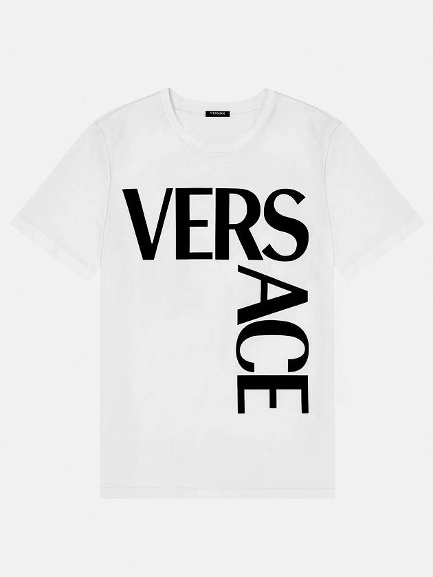 Logo Print Short Sleeve T-Shirt White - VERSACE - BALAAN 2