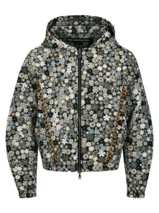 Flower hoodie zip up jacket aviation jumper blouson - ANDERSSON BELL - BALAAN 1