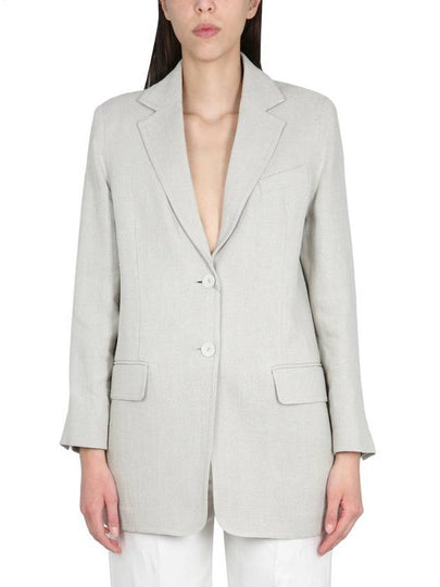 Women's Oversized Linen Blazer Jacket White - MAX MARA - BALAAN 2