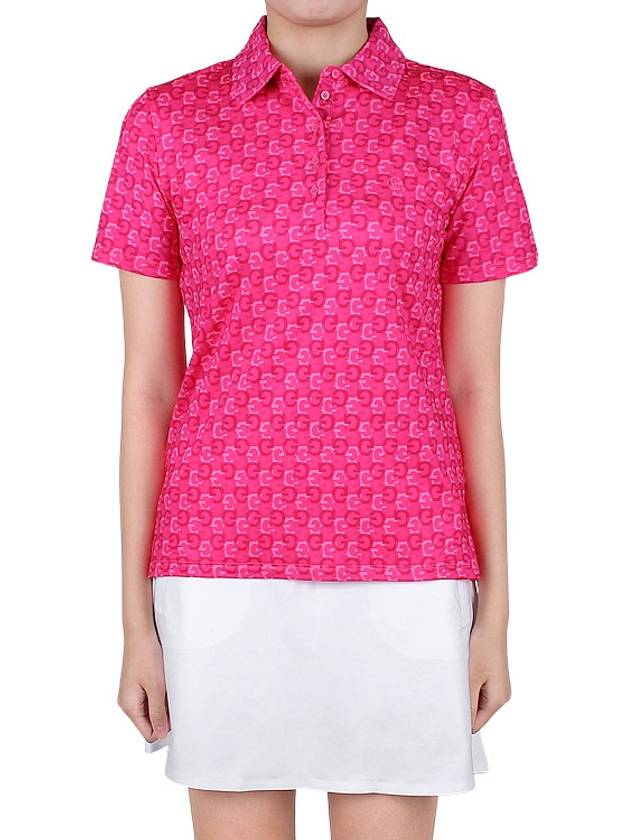 Women's Mini GS Jersey Short Sleeve Polo Shirt Pink - G/FORE - BALAAN 4