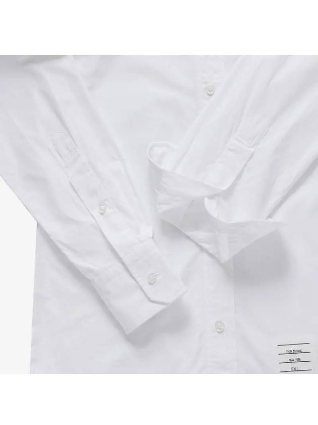 Men's Poplin Grosgrain Armband Classic Long Sleeve Shirt White - THOM BROWNE - BALAAN 4