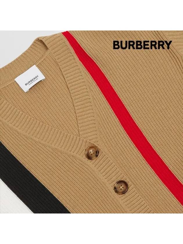 Kids Striped Rib Knit Wool Cardigan Archive Beige 8053479 3Y 10Y - BURBERRY - BALAAN 5