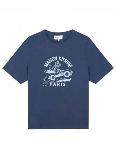 Racing Fox Comfort Short Sleeve T-Shirt Ink Blue - MAISON KITSUNE - BALAAN 2