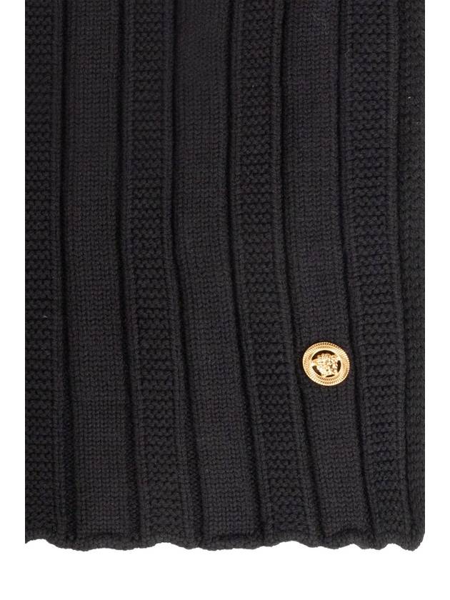 Medusa Ribbed Knit Muffler Black - VERSACE - BALAAN 4