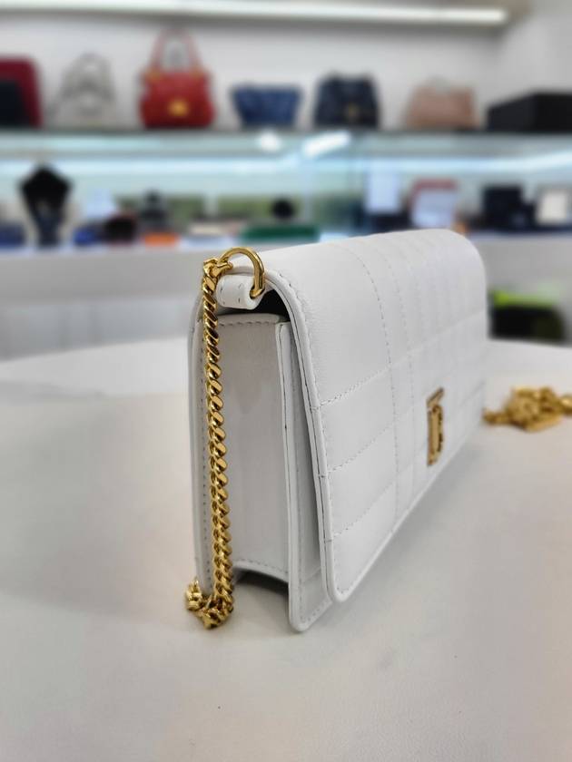 Lola Quilted Chain White Cross Bag 80697531 - BURBERRY - BALAAN 3