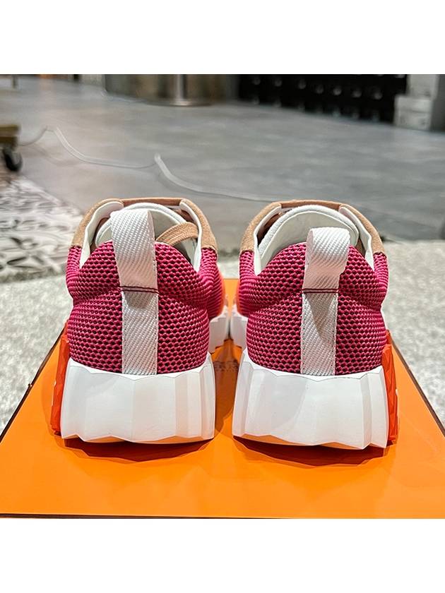 Bouncing Mesh Low Top Sneakers Rose - HERMES - BALAAN 5