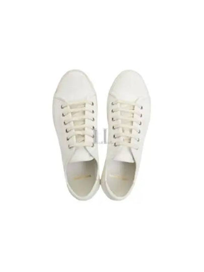 Malibu Logo Canvas Low Top Sneakers White - SAINT LAURENT - BALAAN 2