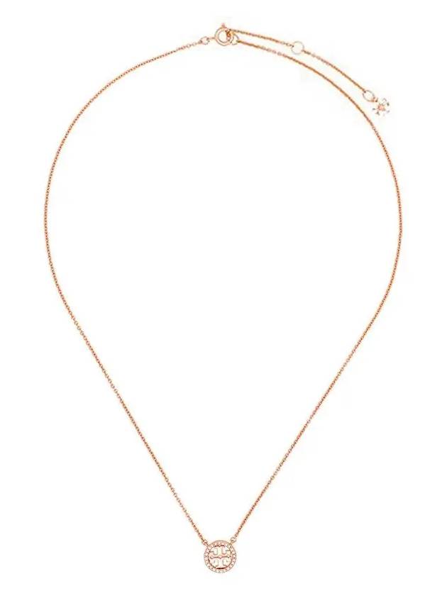 Miller Pave Logo Delicate Necklace Rose - TORY BURCH - BALAAN 2