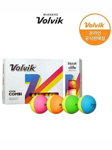 Vivid Combi 12-ball, half-and-half ball, 3-piece, half-and-half ball, 4 colors VIVID COMBI - VOLVIK - BALAAN 1