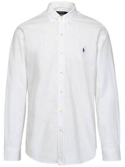 Embroidered Pony Logo Long Sleeve Shirt White - POLO RALPH LAUREN - BALAAN 2