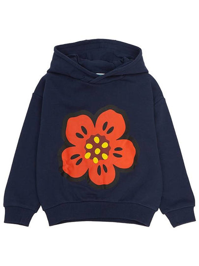 Kids Boke Flower Knit Hoodie Navy - KENZO - BALAAN 2