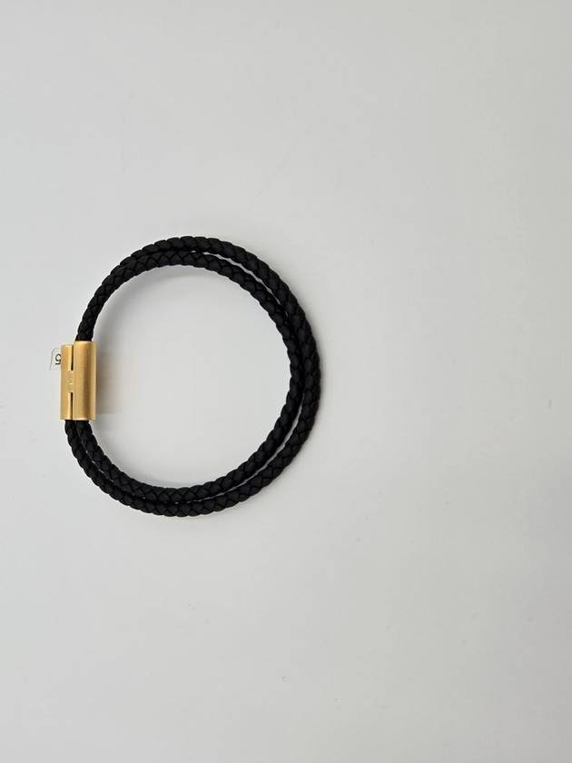 Tunis Tresse Gold Bracelet Noir - HERMES - BALAAN 9