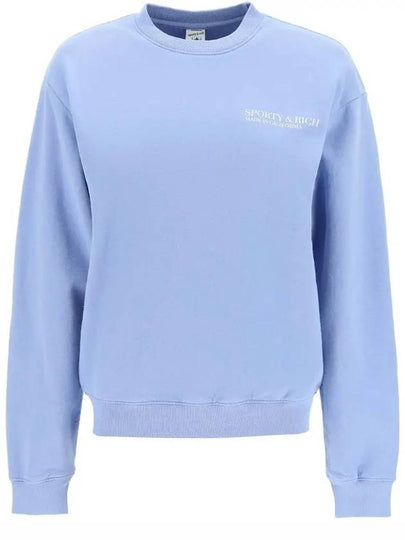 California Crew Neck Cotton Sweatshirt Light Blue - SPORTY & RICH - BALAAN 2