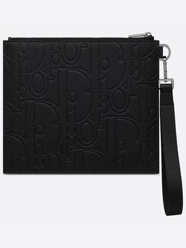 A5 Gravity Leather Grain Calfskin Pouch Bag Black - DIOR - BALAAN 3