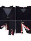 Men's Sustainable Classic Diagonal Wool Cardigan Navy - THOM BROWNE - BALAAN 10