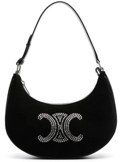 Ava Velvet Triomphe Strass Shoulder Bag Black - CELINE - BALAAN 2