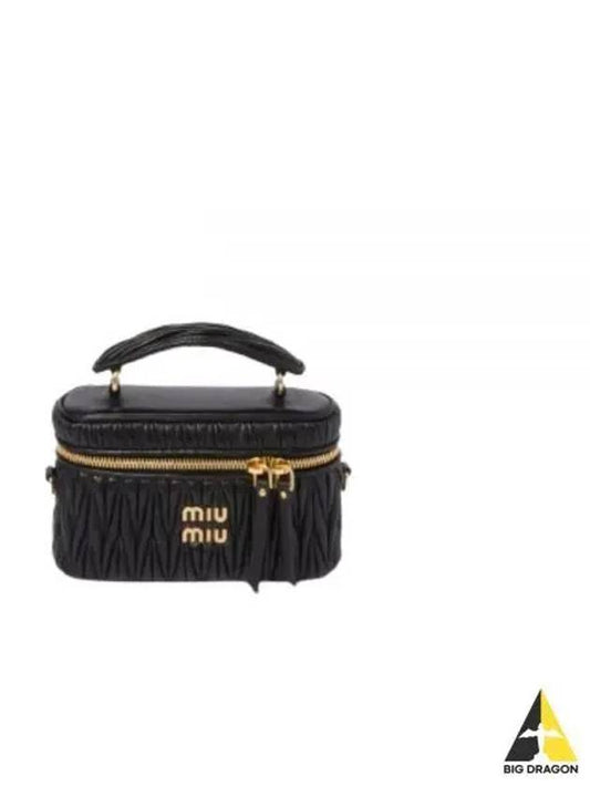 Logo Matelasse Nappa Leather Tote Bag Black - MIU MIU - BALAAN 2