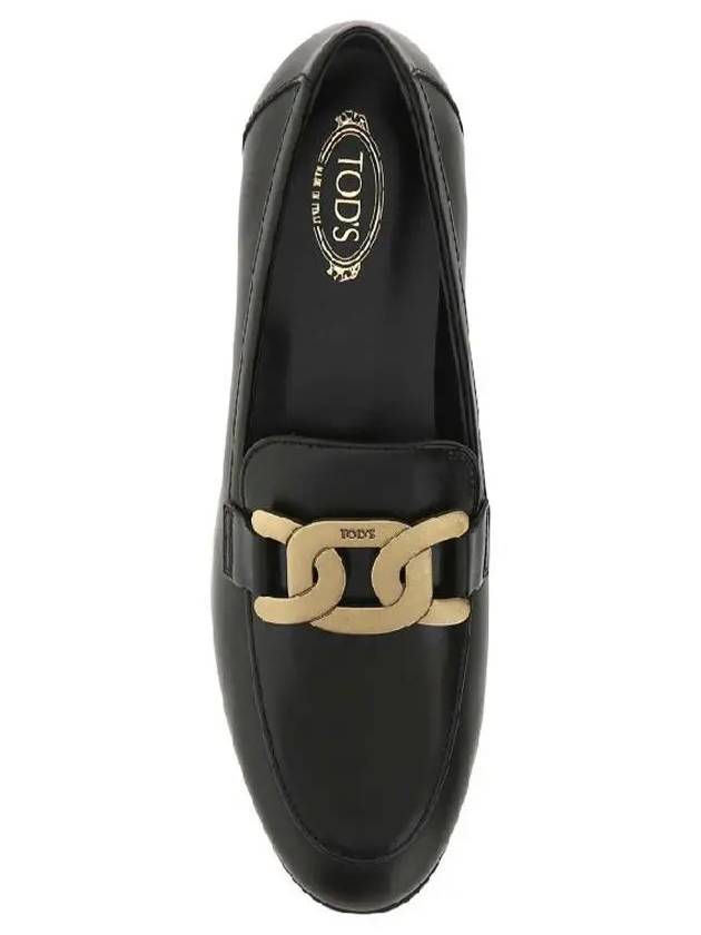 Kate Metal Logo Leather Loafers Black - TOD'S - BALAAN 3