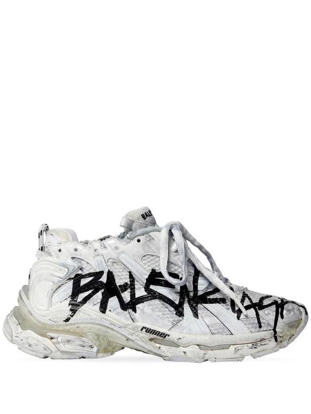 Runner Graffiti Low Top Sneakers White - BALENCIAGA - BALAAN 1