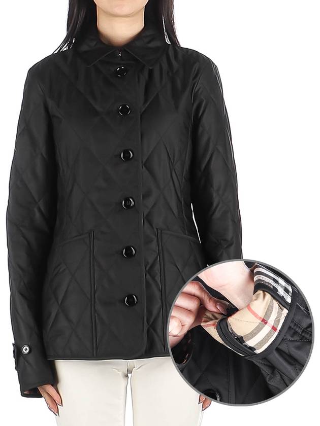 Diamond Quilted Thermoregulated Jacket Black - BURBERRY - BALAAN 2