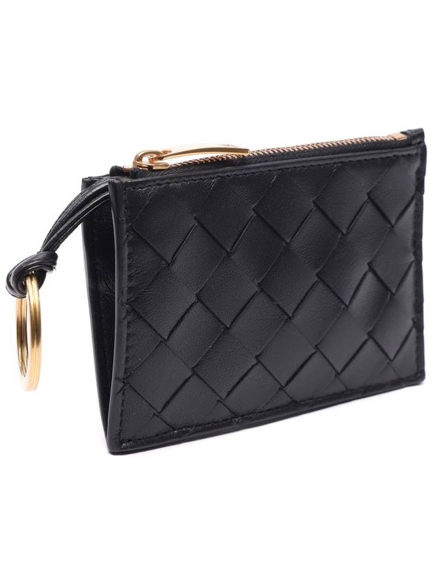 Zipper Key Pouch Card Wallet Black - BOTTEGA VENETA - BALAAN 4