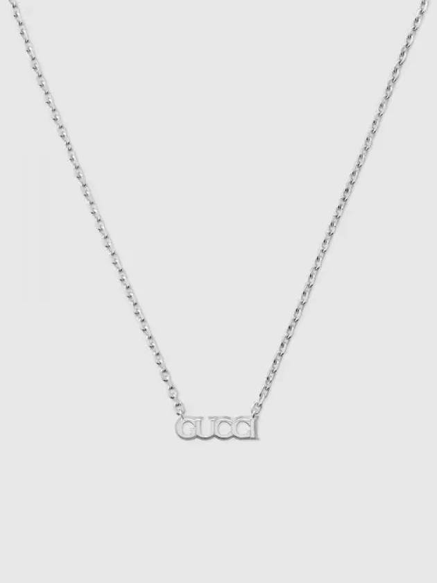 Necklace Script Pendant 925 Sterling Necklace Silver - GUCCI - BALAAN 2