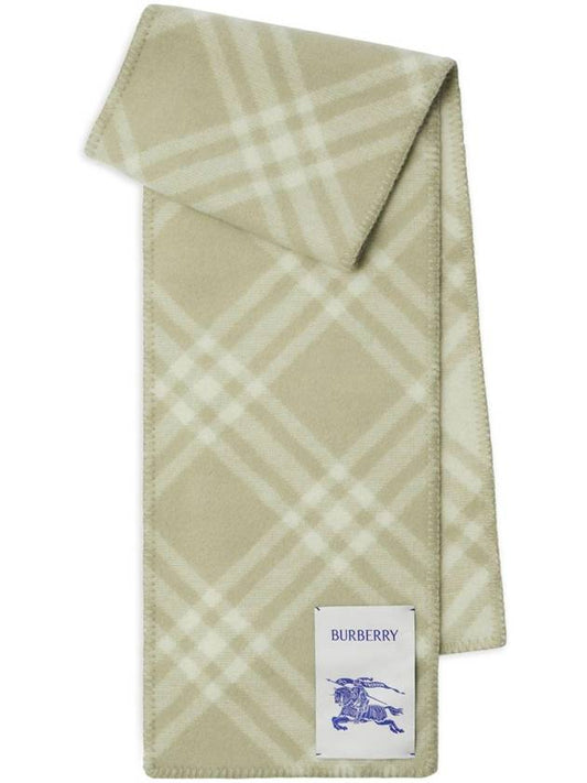 Check Motif Wool Scarf Green - BURBERRY - BALAAN 1